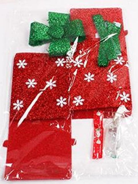 Sammenfoldelig sneprintet julegaveæske Tre-dimensionelle sekskantede gavepakker (20cm)