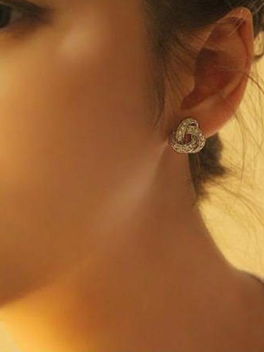 Damenmode neue einfache Diamant Spirale Ohrstecker Ohrringe