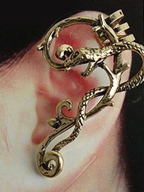 Moda para mujer Nueva personalidad Punk Gothic Snake Design Clip de oreja Ear Stud Pendientes