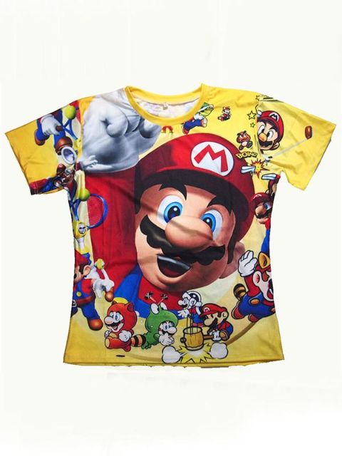 T-shirt imprimé à la mode, col rond, chemises décontractées à manches courtes