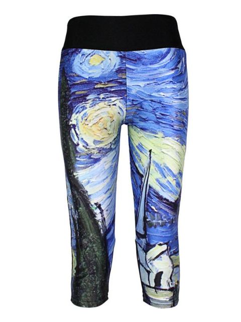 Unisex Digital Print Sports Plus Size 3/4 Fitted Yoga Running Capri Legging Workout Stretch Pants