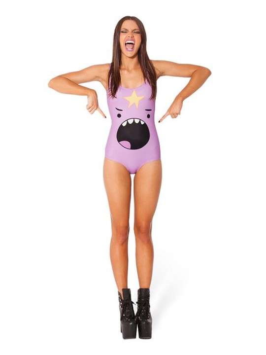 Verão das mulheres nova moda Digital Cartoon Print Adventure Time Monokini Swimsuit Swimwear