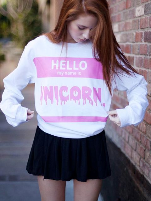 Casual Cute Digital Print Unicorn Beading Hoodies Sweatshirt Pullover for Women Sportswear