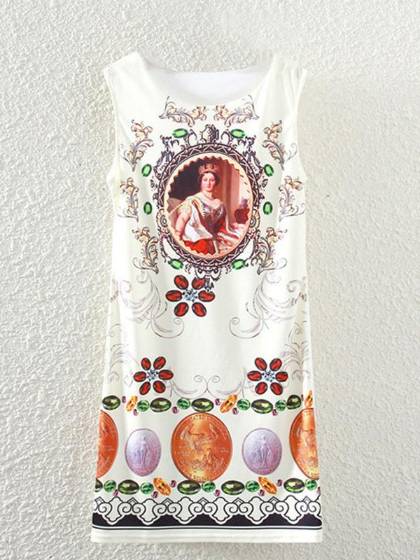 Kvindemode Ærmeløs Vintage 3D-trykt bluse Shirt Vest Tank Tops