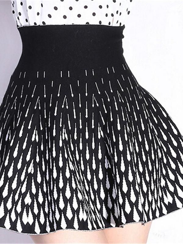 Naisten muoti tyhjät laskostetut hameet syksyn ja talven korkea vyötäröhame