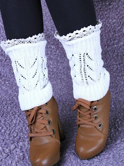 Girl's Japanese Short Style Socks Lace Top Vintage Style Leg Warmers Winter Fall Fashion