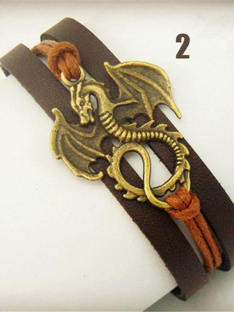 Nueva Moda Cuero Simple Vintage Bronce Hecho a mano Brazalete Pulsera Joyería de mano