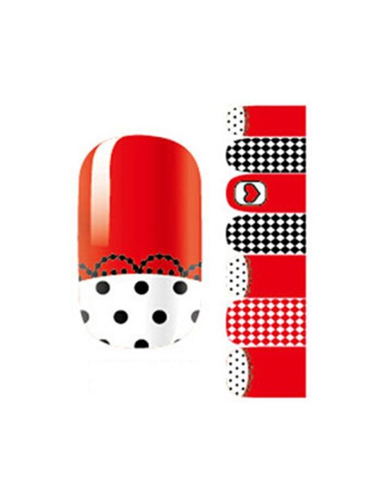 Las mujeres a cuadros etiqueta engomada DIY Nail Art Calcomanías Nails Wraps Nail Tools manicura