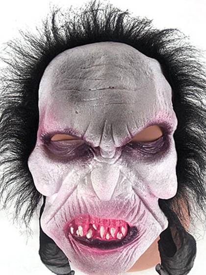 Antique Halloween Decoration Horror Full Face Mask Antic White Grimace Halloween Mask
