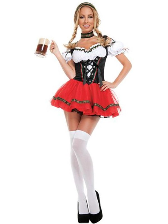 Femmes Sexy Adulte Frisky Beer Girl Costume Halloween Déguisement Robe