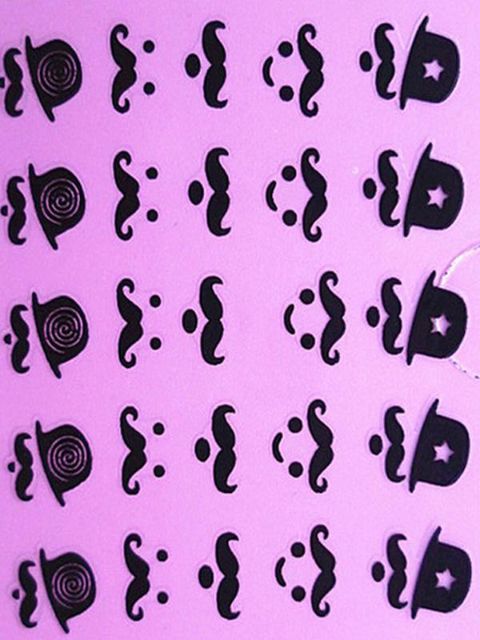 Schwarz Bart Nagel Aufkleber Aufkleber Zubehör Nagellack Aufkleber Maniküre