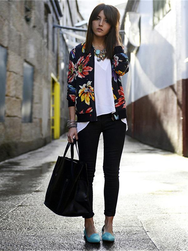 Fall&Winter Retro Floral Pattern Short Jackets Outwear