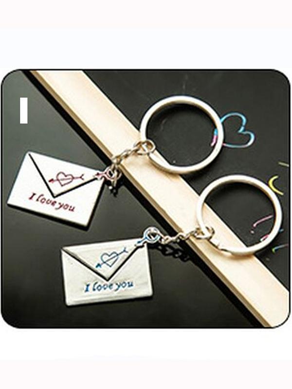 1 par kreative par nøglering Cartoon bil nøglering Ringholder Valentinsdags fødselsdagsgaver