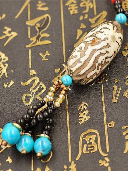Nouveau Mode Vintage National Bodhi Pendentif Collier Décoration Main Bijoux