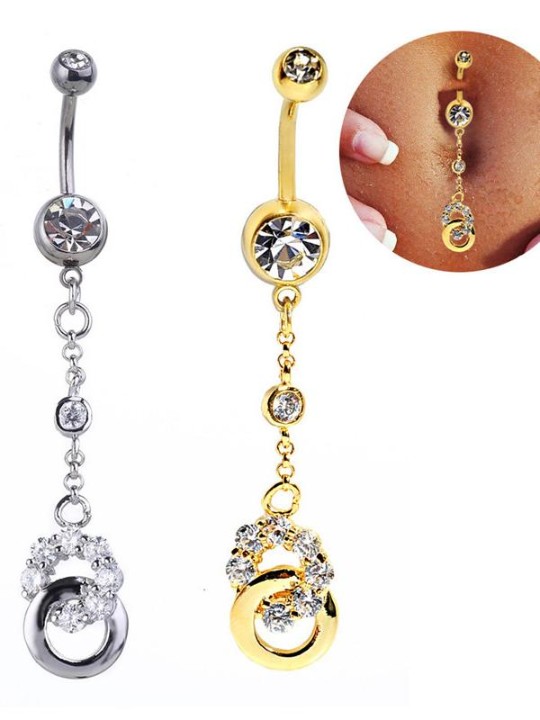 Hot Creative Fashion Gold Diamond Nombril Boucle Body Piercing Bijoux Accessoires