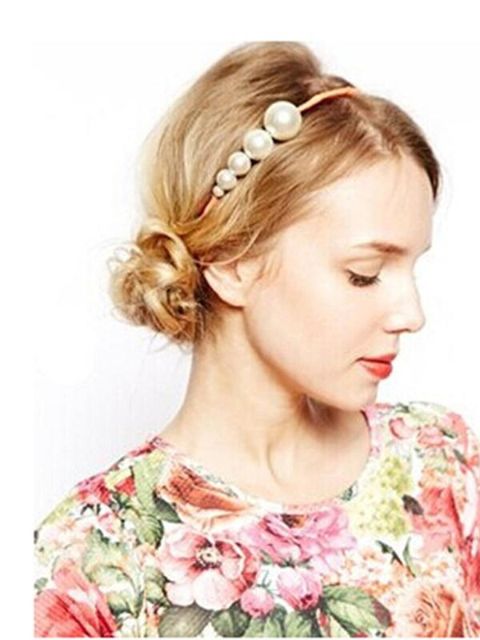 Nýtt kóresk ofið perluhárnálaskraut Grace Elegant of Pearl hárbönd