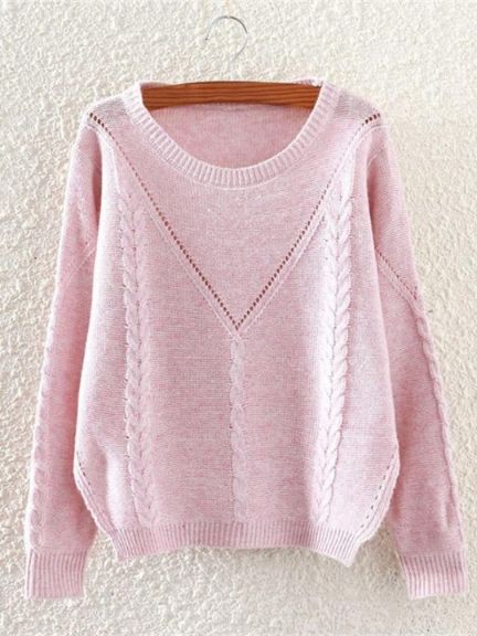 Haust ný kóresk stíl hringlaga kraga hem hlið slit prjónafatnaður laus frjálslegur snúru - prjóna peysa langar ermar hettupeysa peysa boli