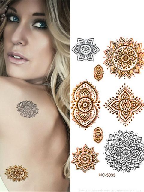 Women's Fashion Cool Waterproof Tattoo Stickers Geometry Decals Temporary Tattoo