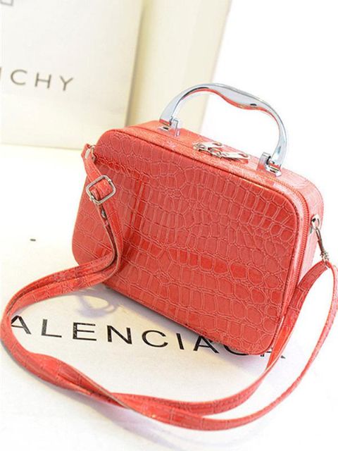 Frauen Paket Shaping Stein Krokodil Muster Kosmetiktaschen Portable Schulter Messenger Bag