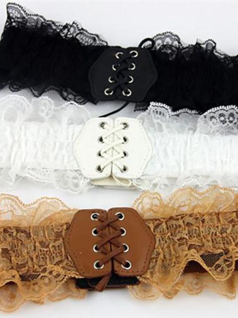 Lady&#39;s Lace Bow decoracion faja ancha elástica