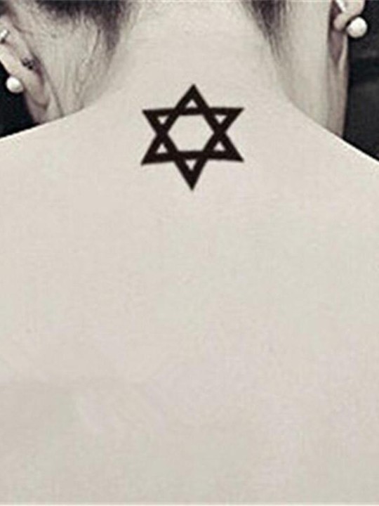 Men And Women Waterproof Fake Tattoo Stickers Hexagram Small Pattern Little Finger Fresh False Temporary Tattoo Stickers