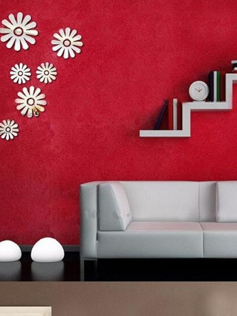 Home Decor Hot Style Beautiful Three-dimensional Wall Stickers Acrylic Flowers Personality Mirrored Wall Stickers TV Wall Creative Crystal Wall Stickers