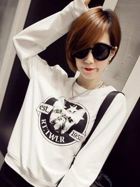 Höst Mode Unisex Plusstorlek Crewneck Casual Sweatshirts Harajuku Hippie Pullover Cotton Outwear Toppar