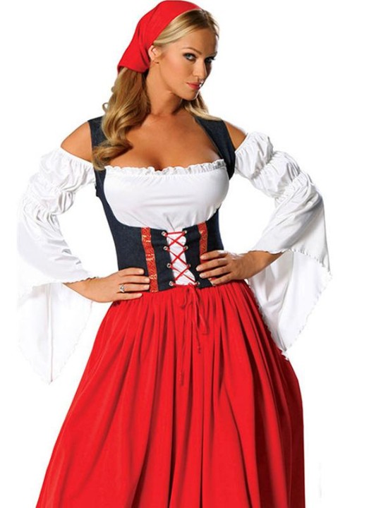 Sexig fransk förkläde Maid Lolita Costume Dress Halloween Adult Costume Servitrisdräkt