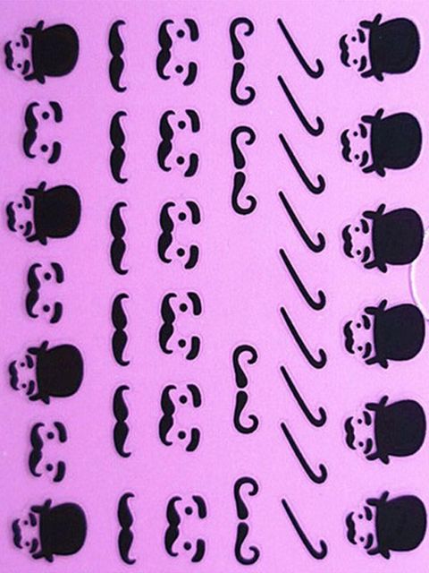 Barbe noire Nail Decals Stickers Accessoires Nail Polish Stickers Manucure