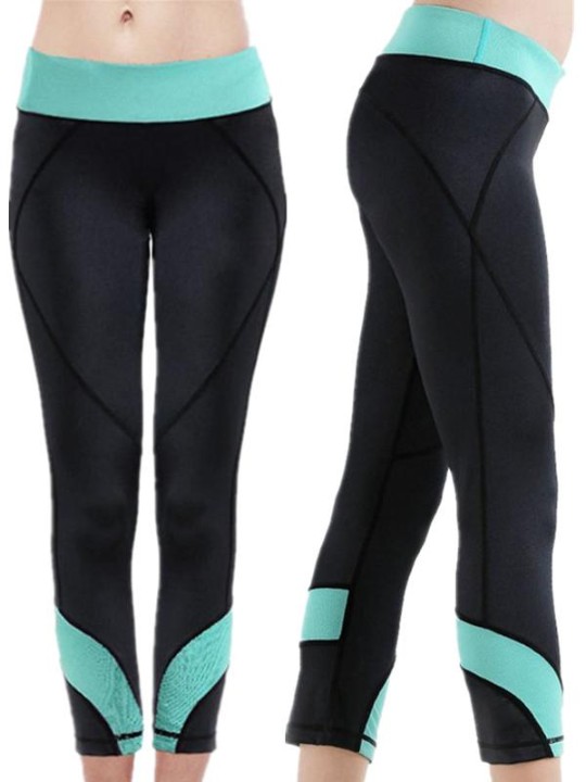 Women&#39;a Casual Work Out Fitness Respirant Gym Yoga Wear Legging Capri extensible pour femme