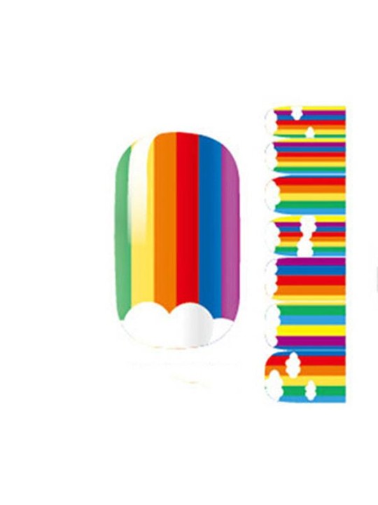 Cor do arco-íris das mulheres DIY Sticker Nail Art Decalques Unhas Wraps Nail Tools Manicure