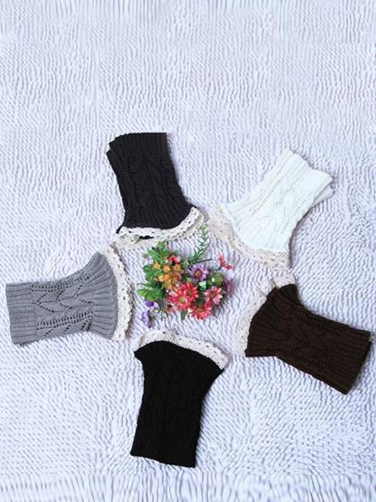 Estilo japonês curto meias de renda estilo vintage de perna aquecedores de inverno moda outono