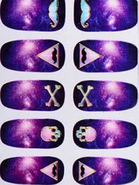 3D Galaxy Skull Negle Decals Klistermærker Tilbehør Negle Polish Stickers Manicure