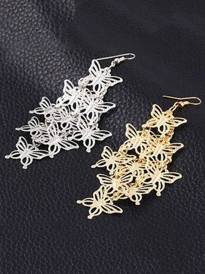 Mulheres Moda Ouro Prata Borboleta Gancho Brinco Jóias Presente