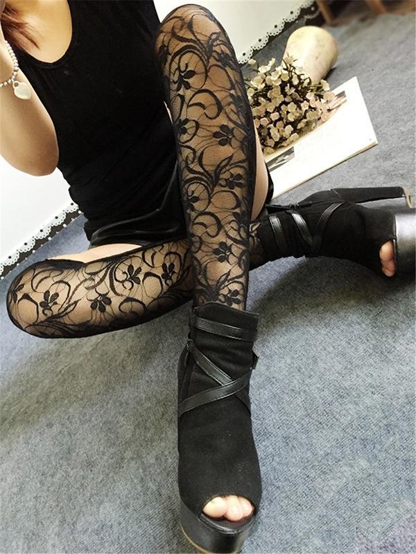 Japonês Cosplay Moda Feminina Lingerie Sexy Coxa Meias Altas Rendas Oco Out Meia