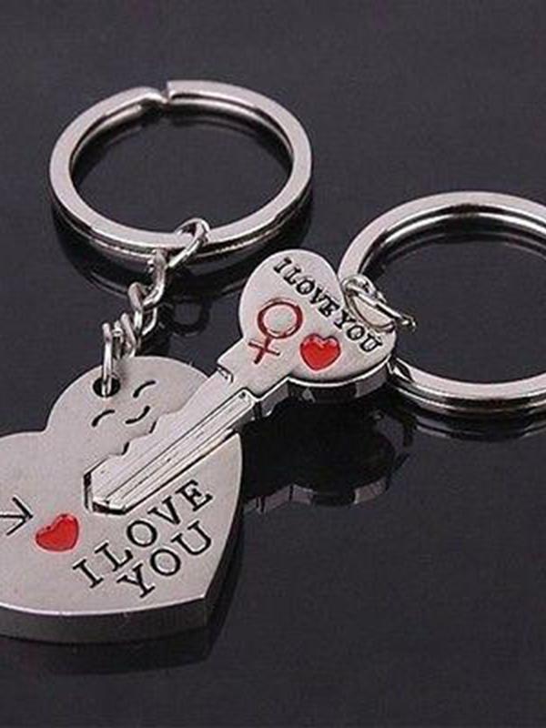 Pfeil &amp; &quot;Ich liebe dich&quot; Herz &amp; Key Paar Schlüsselanhänger Ring Schlüsselanhänger Keyfob Liebhaber Geschenk Valentinstag
