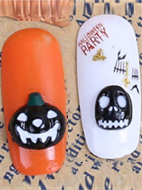 Halloween Party Skull Pumpkin Nail Art Decoration 3D Encantos de uñas Decoraciones de uñas de manicura