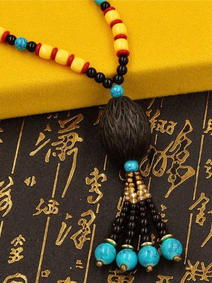 Nueva Moda Vintage National Bodhi Colgante Collar Decoración Joyas de Mano