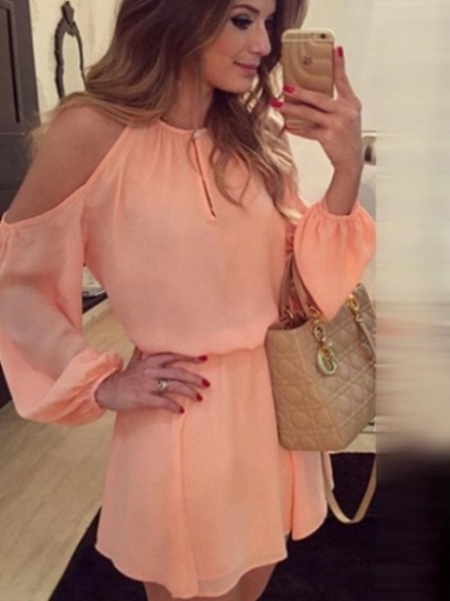 Women Off-shoulder Summer Casual Chiffon Dress