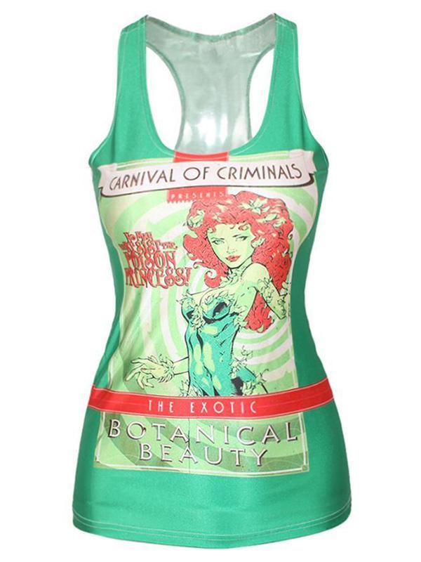 Camiseta Poison Ivy Digital Print Tank Top Summer T-shirt