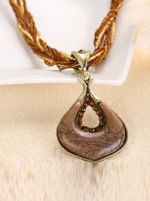 Nýtt geometrískt U-form kaffi keðja kvenna Bohemian National Wind Hengiskraut