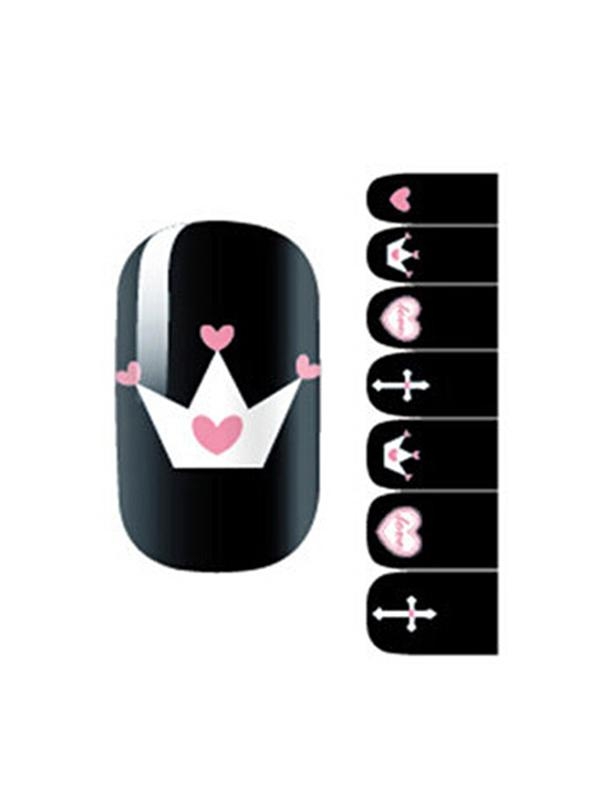 Cruz del corazón de la corona de las mujeres etiqueta engomada del arte del clavo calcomanías del clavo de las uñas del clavo herramientas del clavo manicura