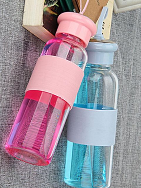 Mode de verre transparent coloré créatif mignon Silicone tasse anti-chaude Mention cadeaux 350 ml