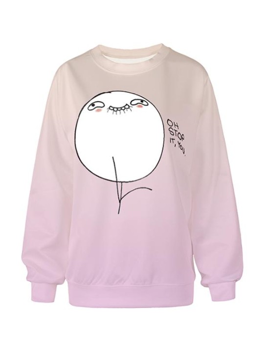 Casual Lindo oh stop it you meme Impresión digital Rebordear sudaderas con capucha Sudadera Pullover para mujer Ropa deportiva