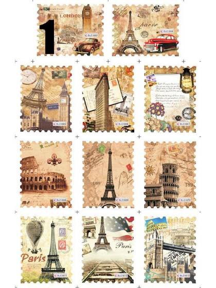 Japanilainen muoti1 arkkia 3D-suunnittelu söpö DIY-vesileimapainatus Vihje Nail Art -kynsitarra Kynnet Tarra Manikyyri kynsityökalut