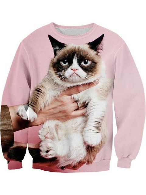 HOT hombres 3D lindo gordo impresión del gato sudaderas con capucha sudaderas con capucha sudaderas con capucha sudaderas con capucha
