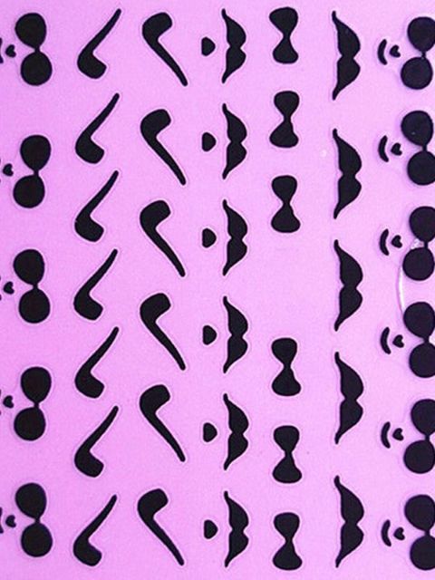 Black Beard Nail Calcomanías Pegatinas Accesorios Nail Polish Stickers Manicure