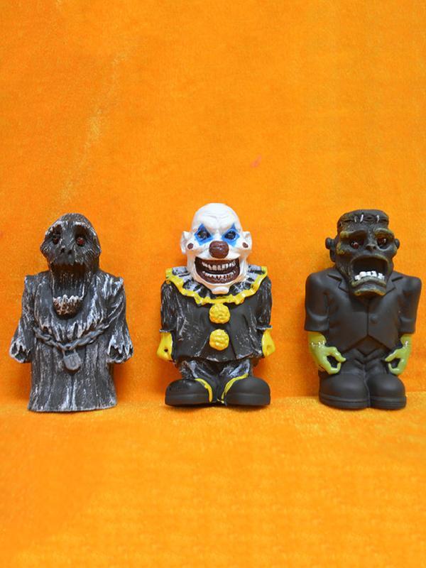 Mini ojos brillantes plástico Navidad adornos de Halloween Howling fantasma diablo payaso marioneta creativo escritorio decoración