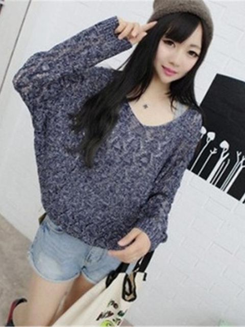 Frístundir lausir O-hálsar konur með langerma Regluleg lengd hlý prjónaðar peysa