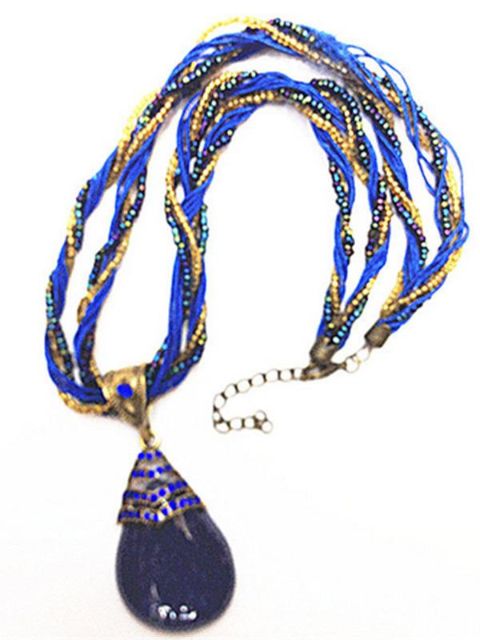 Náttúrulegt aftur dropa form Hálsmen Hengiskraut Konur Yfirlýsing Ethnic Clavicle Hálsmen Skartgripir